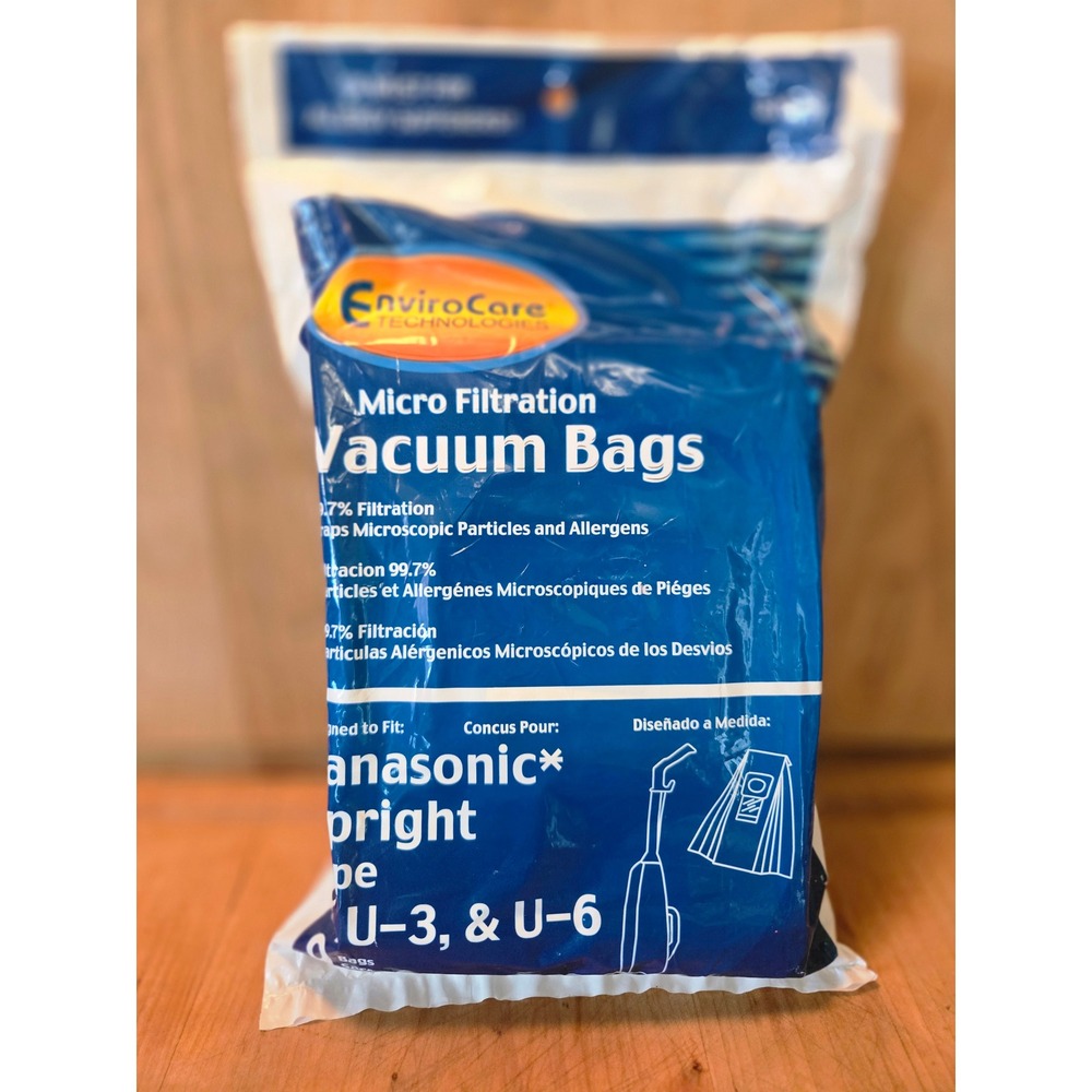 EnviroCare Panasonic Upright Vacuum Bags Type U U-3 U-6 816-9 Filtration 9 Pack